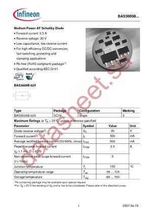 BAS 3005B-02V H6327 datasheet  